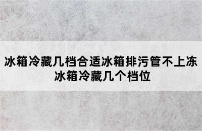 冰箱冷藏几档合适冰箱排污管不上冻 冰箱冷藏几个档位